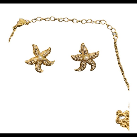 Avon Starfish Necklace & Earring & Watch Set Gold - Picture 5 of 5